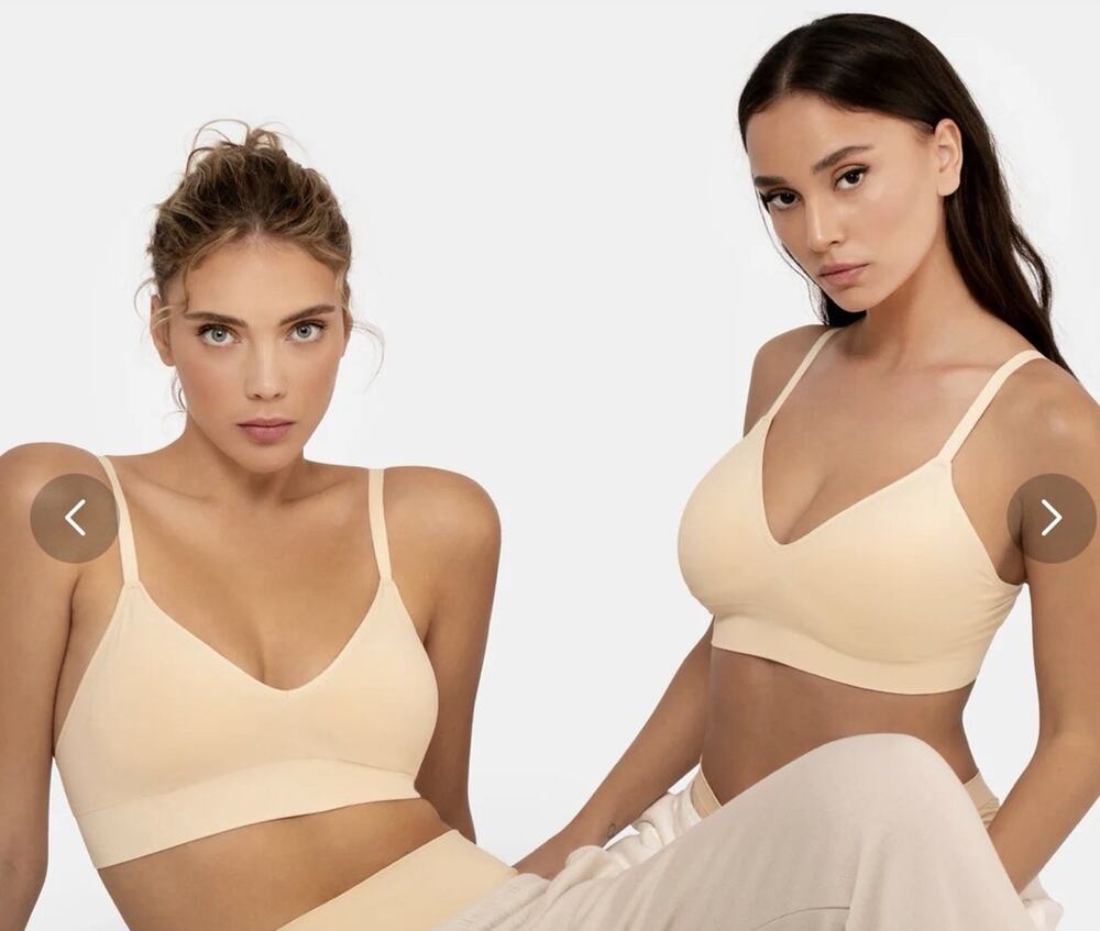 Underoutfit Neckline Pullover Bralette 450 Sand Women's Large NWOT V Neck